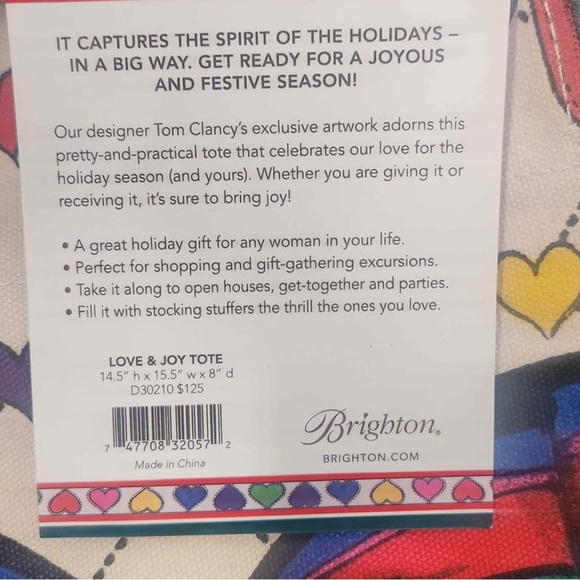 Brighton Love & Joy Canvas Tote Bag - Picture 5 of 6